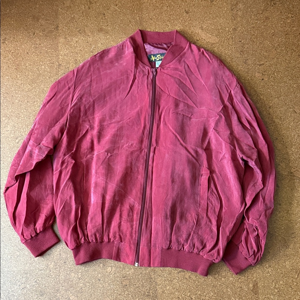 Alan Stuart Red Bomber Jacket
